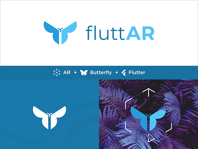 FluttAR Logo ar augmented reality augmentedreality branding butterfly design developement flutter inspiration logo ui vr
