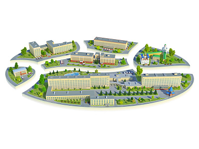 medical centers 3d 3d illustration 3d rendering exterior