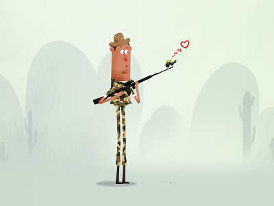 Fearless Love love love birds military man illustration valentine day