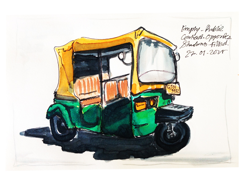 How to Draw Auto Rickshaw Easy with Acrylic Paints fro Kids - Dailymotion -  video Dailymotion