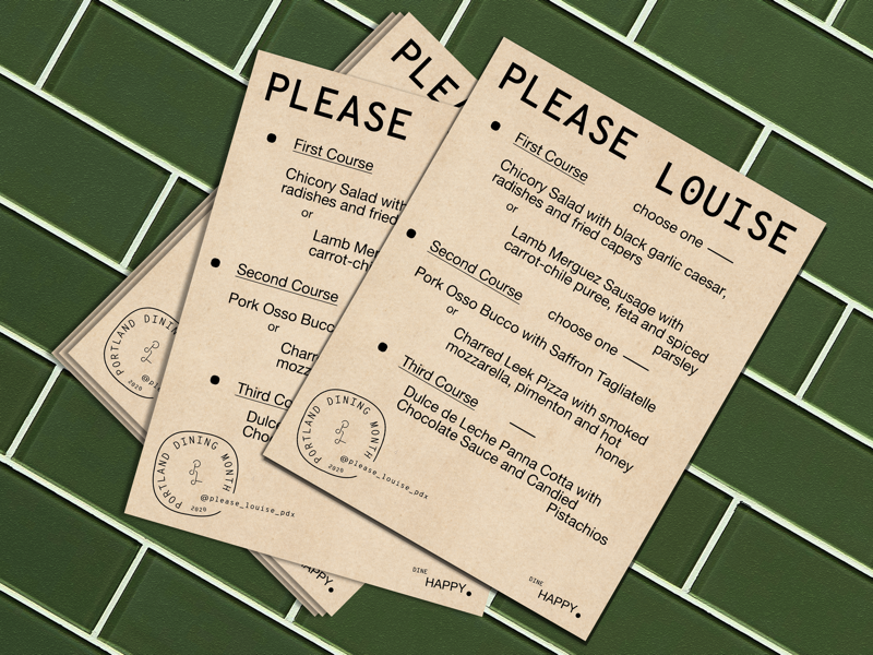 Menu Design Please Louise menu design food pizza restaurant monogram brand identity layout print menu