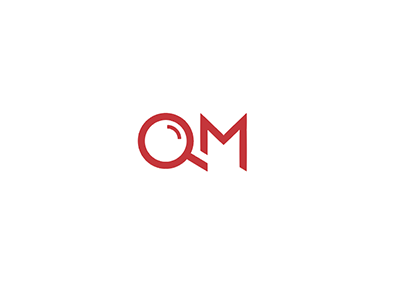 Quality Management branding identity logo magnifying glass q