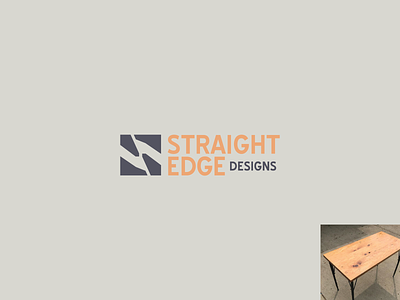 Straight Edge branding building construction design furniture identity logo mark wood