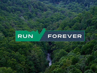 RUN FOREVER branding design logo running