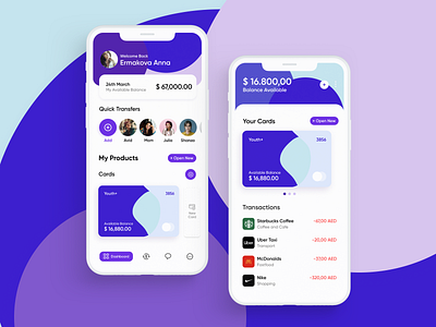 Mobile Bank Dashboard app design application bank bank app bank card banking banking app card credit card finance finance app illustration ios product design transaction ui ux