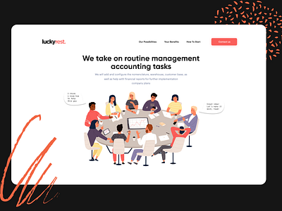 Management Accounting Landing Page clean design designer illustration minimal typography ui ux vector web web design