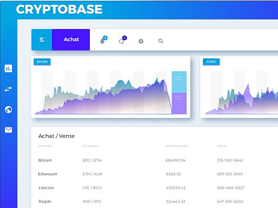 Cryptobase project application cryptocurrency design graphism illustration template ui ux