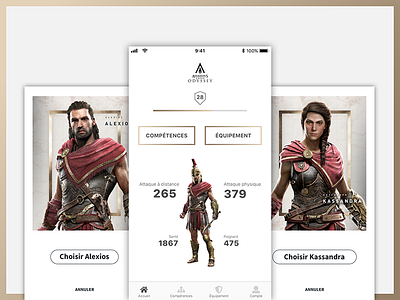 Assassin's Creed Odyssey - mobile app app assassins creed concept game ios mobile ubisoft ui ux video game webdesign