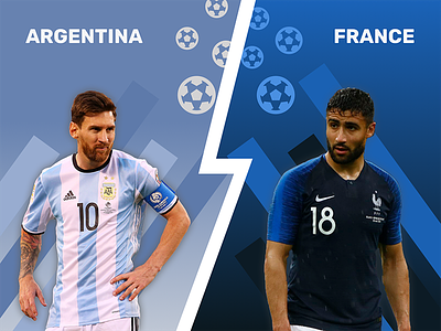 France - Argentina argentina football france landpage russia ui webdesign website world cup