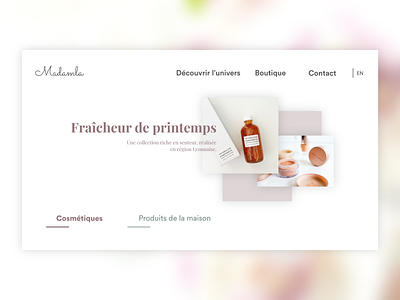 Cosmetic online shop design france landpage shop template ui ux webdesign