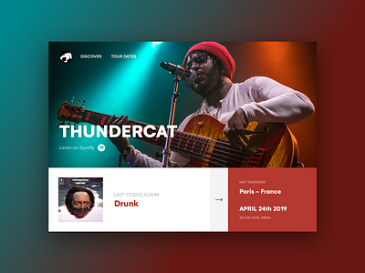 Thundercat website concept concept design france homepage landing page music thundercat ui webdesign website