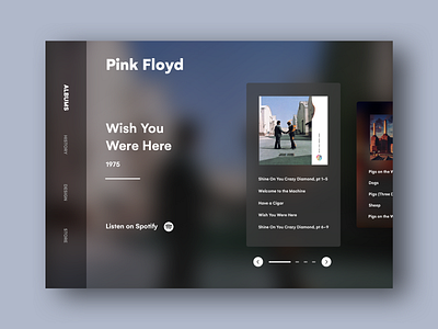 Pink Floyd website concept design minimalism minimalist music pink floyd template ui ux webdesign website