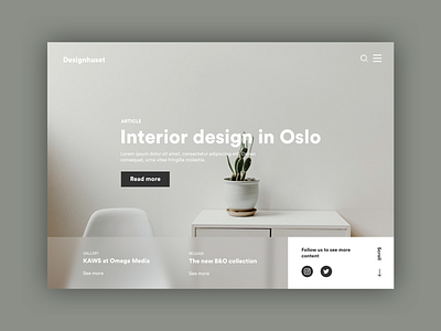 Interior design in Oslo architecture design homepage interior landing page magazine oslo webdesign website