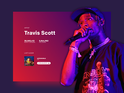 Travis Scott stats astroworld concept design desktop graphism landing page minimalist music scott travis ui webdesign website