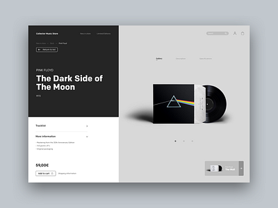 Collector vinyl shop concept design desktop france online shop pink floyd shop store template ui ux vinyl webdesign website