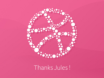 Thanks for the Invite Jules B bubbles dribbble logo jules b new thanks