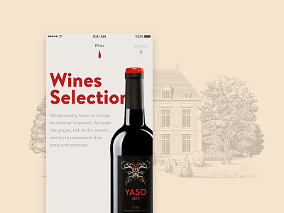Wine App design exploration - Light app bottlesxo exploration visual wine