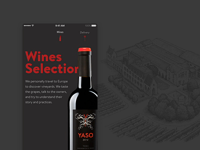 Wine App design exploration - Dark app bottlesxo exploration visual wine