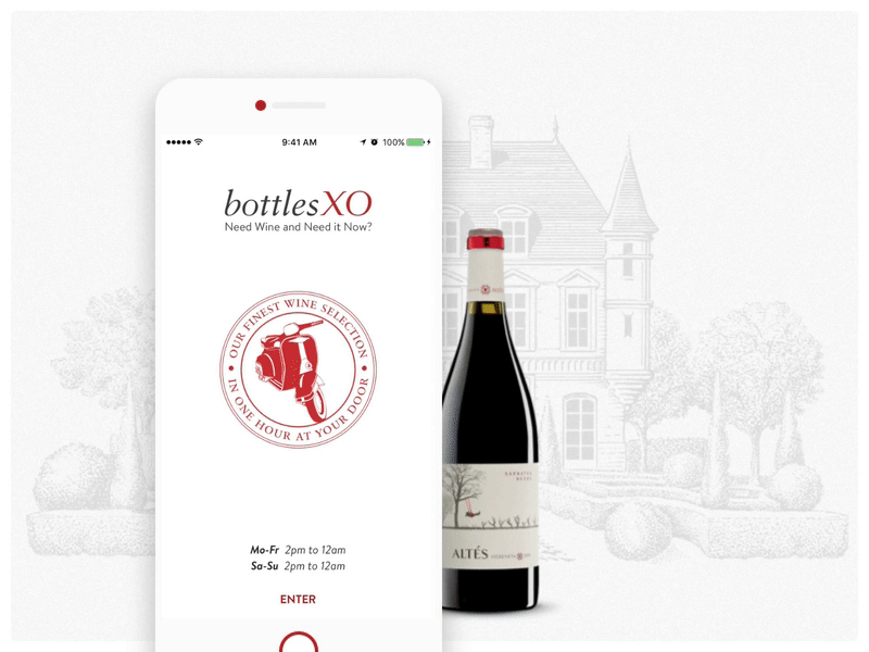 Bottles XO Wine Delivery App app bottles bottlesxo delivery minglabs wine
