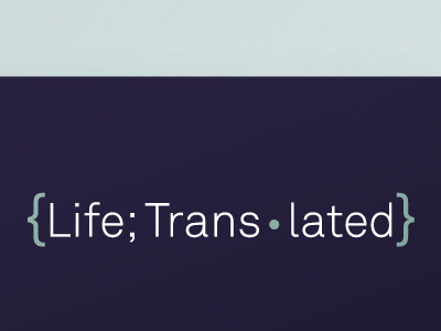 {Life Trans•lated} Identity brand friedman life logo manis translated