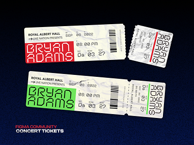Concert Ticket bryan adams concert graphic design illustration music print design rock ticket ui vector