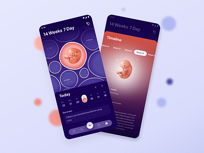 Luna - Pregnancy app colorful design app healthy life luna minimal mobile mobile app ovulation period pregnancy ui ui design ui ux design userinterface ux women