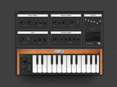VINTAGE SYNTH app audio audio interface branding device il illustration inteface logic mac plugin product ske skeuomorphism synth synth app ui vector vst