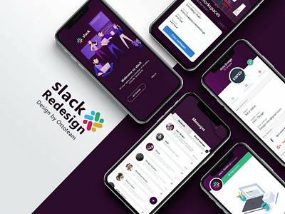 Slack Mobile Application Redesign android design challenge redesign slack trend design ui uiux uplabs