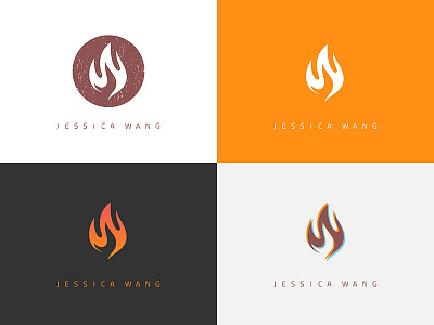 J +W + flame - Personal Logo Concept V1 branding fire flame jw logo monogram personal