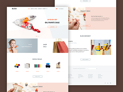 Art supplies site home page v2 art art supplies clean flat hero home page homepage simple ui ux web design website