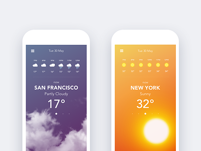 Weather App animation app design ios motion swipe ui ux weather