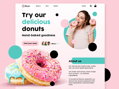 Delicious Donuts app branding design donut food graphic design website