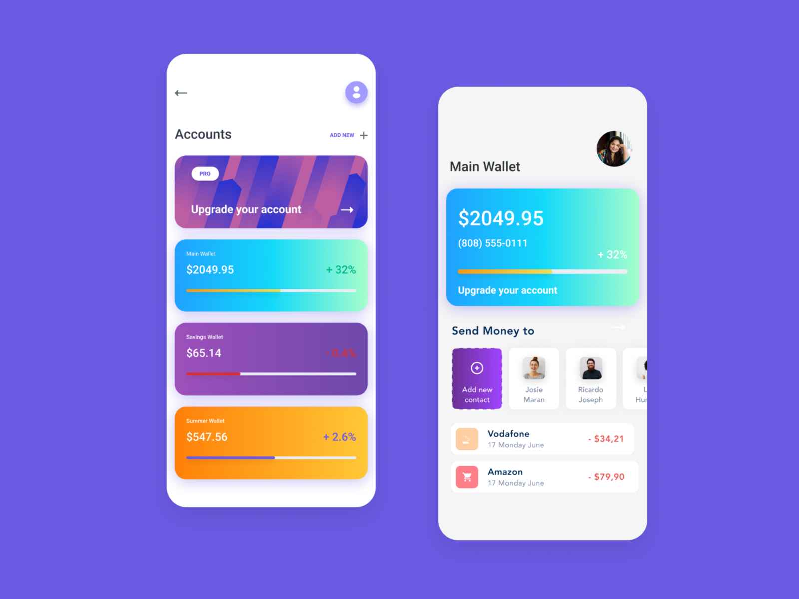 Simple Wallet UI design by A Fikri Alhimsah on Dribbble