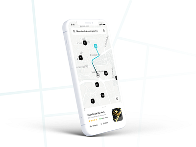 Parkable navigation app map mockup parking ui