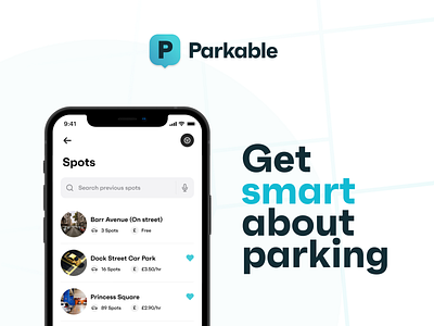 Parkable advert advert app branding mockup parking ui