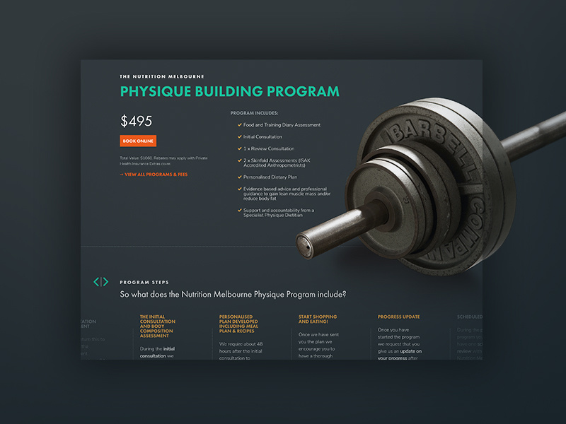 Nutrition Melbourne nutritionist nutrition interface design ui design web design