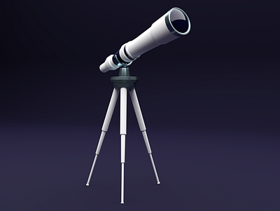 Telescope 3d app blender blue branding dark design illustration light minimal search space telescope ui ux