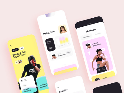 Workout App app body fitness mobile trainer ui ux workout