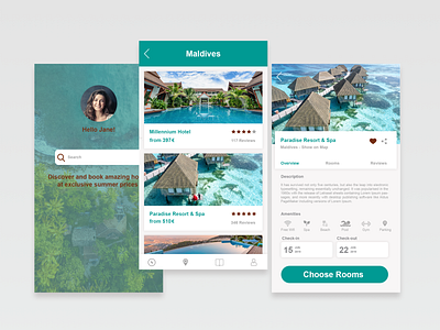 Hotel Booking App booking booking app holiday hotel hotel app maldives mobile app ui ui ux