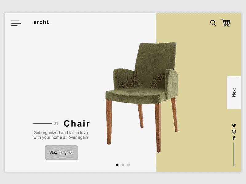 Furniture Landing Page animation chair design furniture furniture website interface landing page landing page design light motion ui ux website