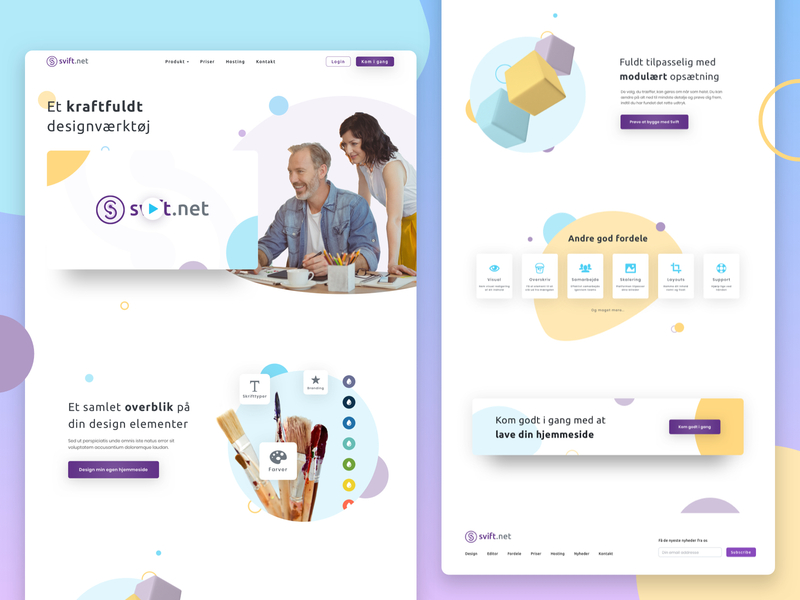 Web Design | Danish Web-Builder Tool (Saas) assets brand assets clean colourful danish design light simple simple clean interface ui web web builder web design website website design