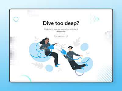 404 Page | deepdivr (SaaS) 404 404 page analytics analytics platform analytics ui brand elements button clean design elements floating platform playful simple social media ui user interface design