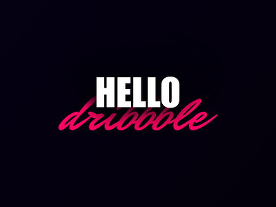 Hello Dribbble !! caligraphy design first firstshot hello hello dribble minimal typo typography