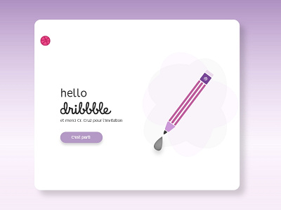 Hello Dribbble creativ first shoot hello dribbble pen pink purple