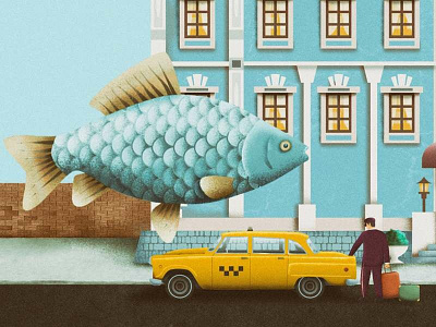 Small piece of book cover for «The Joy of X» book cover fish hotel math nash format retro taxi vintage