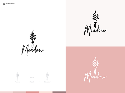 Meadow @design branding crafts craftwork cute design flat flower logo flowers handmade illustration logo minimal sewing vector