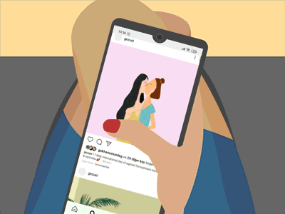 scrolling 2d animation animated gif gif girl illustration illustration instagram scroll animation scrolling