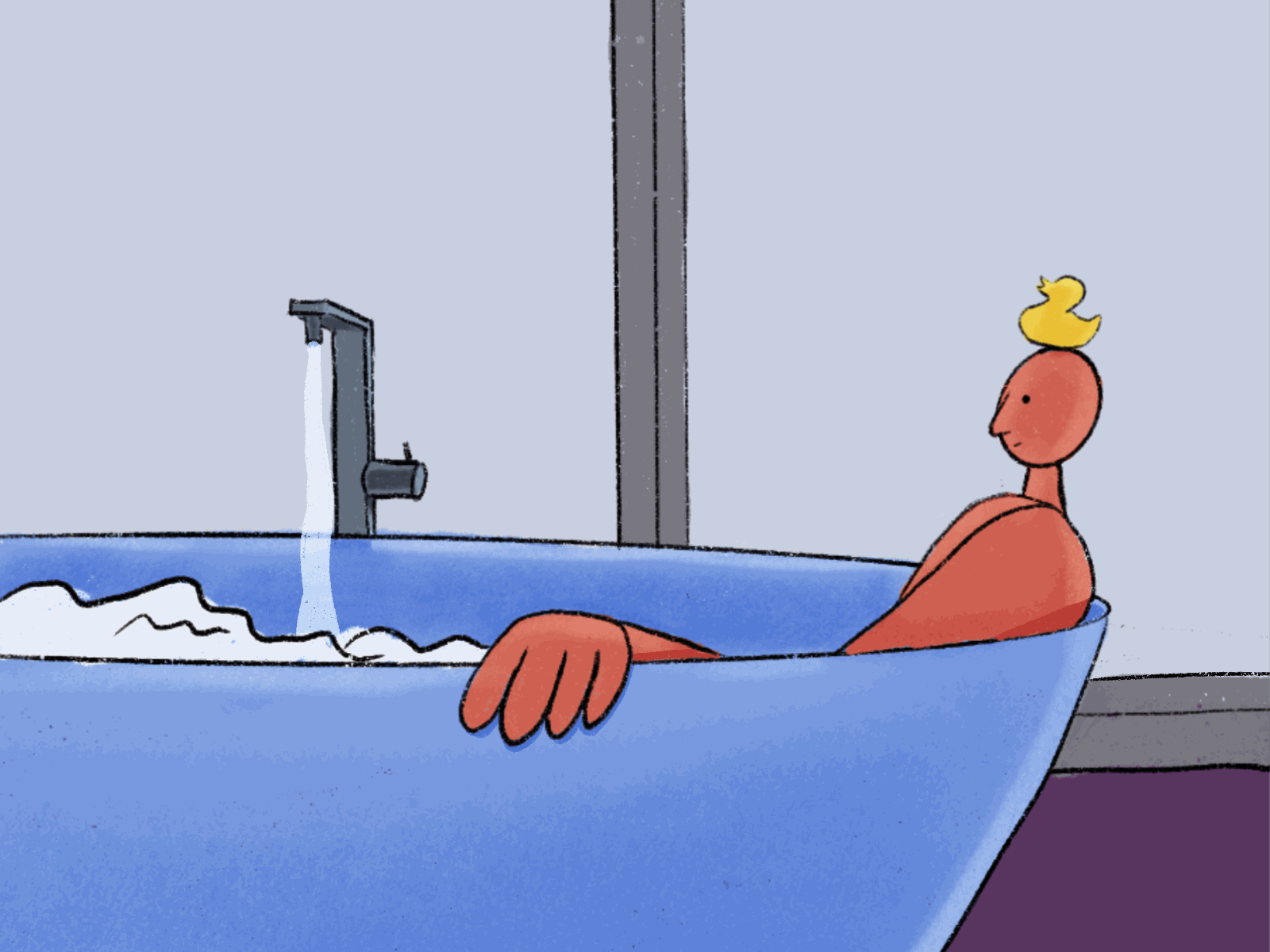 Take a bath like Neo! 2d animation animated gif bath character design design handdrawn illustration matrix neo procreate