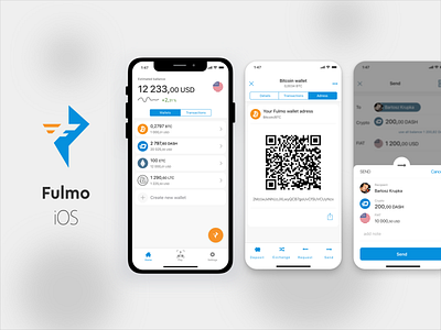 Fulmo - cryptocurrency wallet for iOS @2018 abstact atomic design blockchain ios product design sketch ui desgin ux design wallet