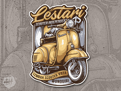 Lestari illustration scooter vespa